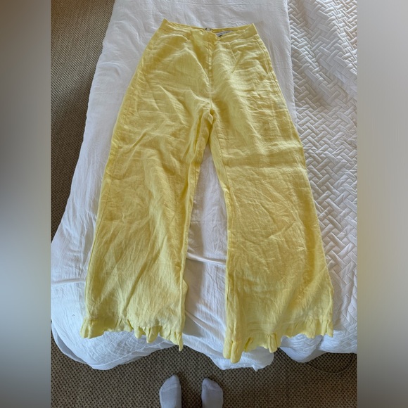 FAITHFULL THE BRAND YELLOW LINEN PANTS! 💛 - Picture 3 of 6